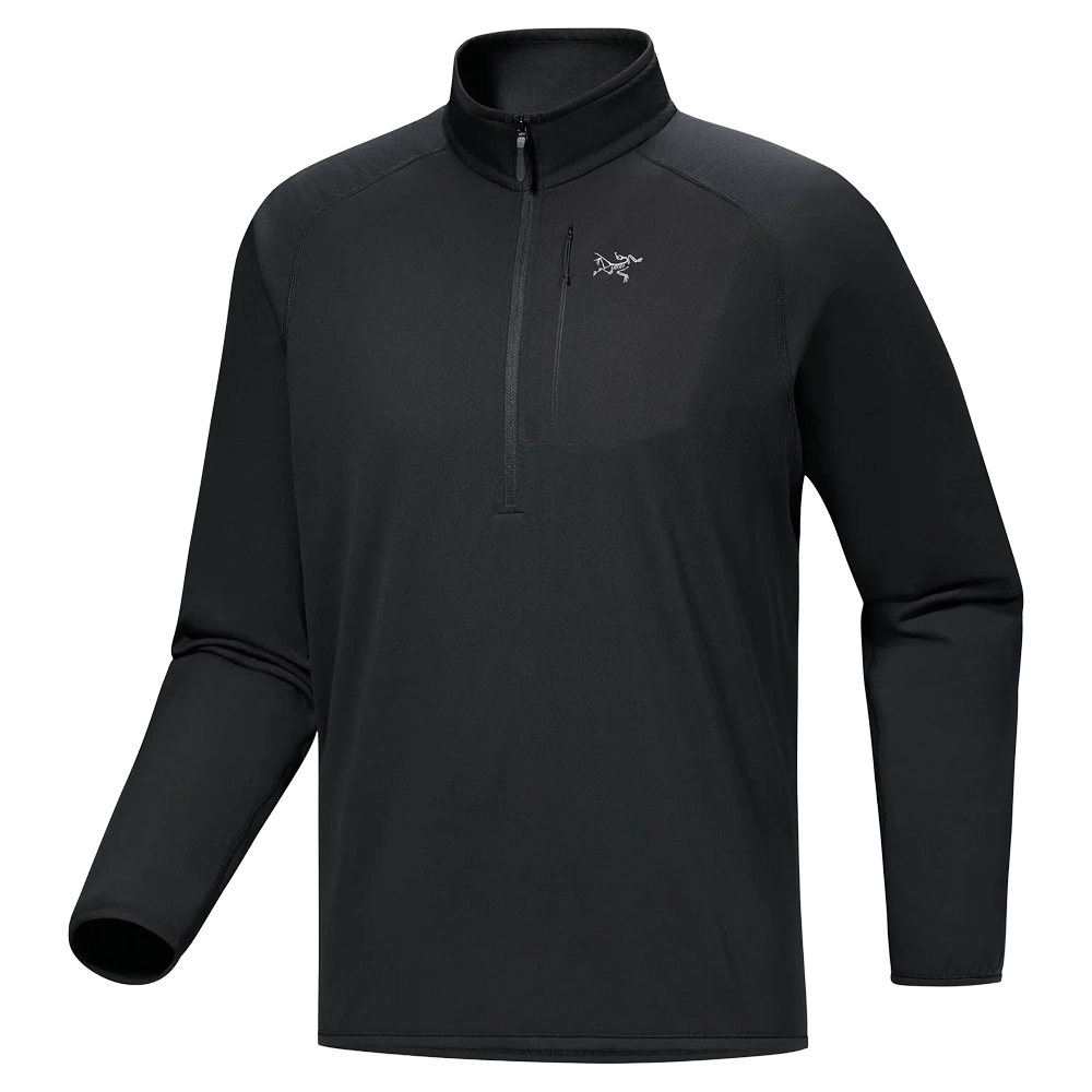 View of Arcteryx Delta 1/2 Zip in colour Black.