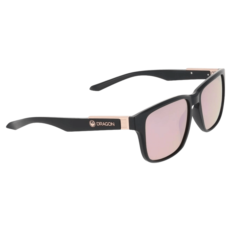 alternative view of the Dragon Capo Sunglasses in Matte Black, Rose Gold lens, unisex model