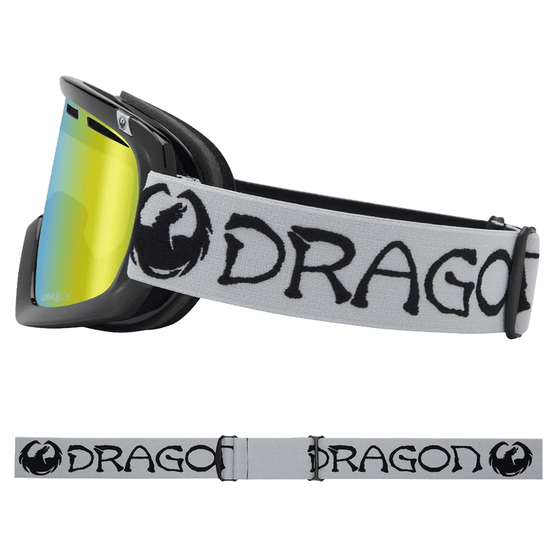 Side view of the Dragon D1 Goggle in Classic Grey colourway, unisex's model