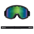 Front view of the Dragon D1 Goggle in Icon Green colourway, unisex's model