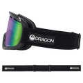 Side view of the Dragon D1 Goggle in Icon Green colourway, unisex's model