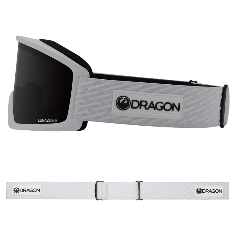 Side view of the Dragon DX3 Plus Goggles in BLIZZARD colourway, unisex's model