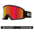 Main view of the Dragon DX3 Goggle in BLACK and RED ION colourway, unisex's model
