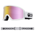 Main view of the Dragon DX3 Goggle in White and PINK ION colourway, unisex's model