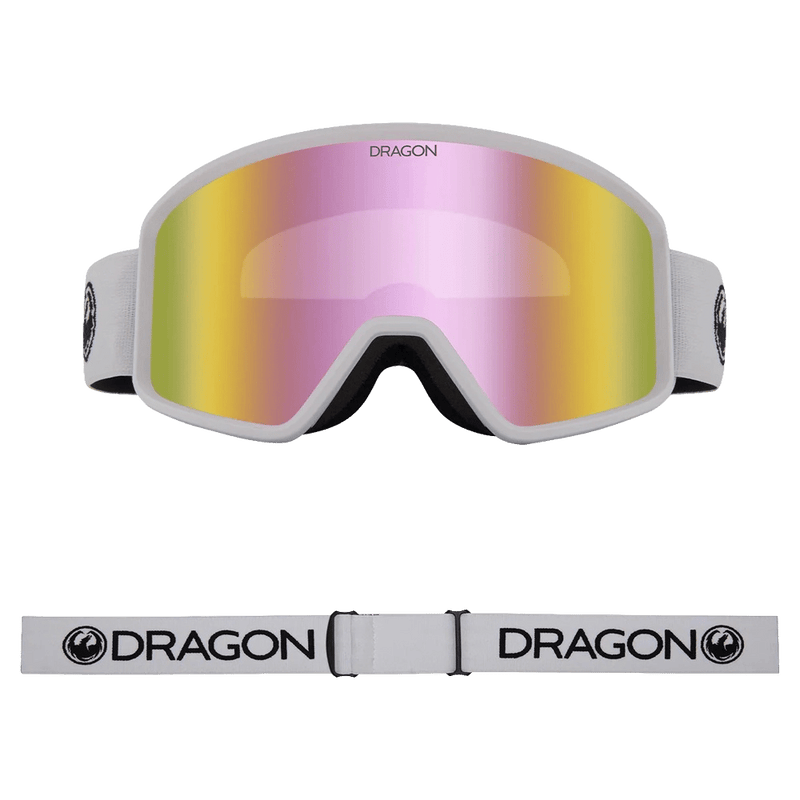 Front view of the Dragon DXT OTG Goggles in WHITE colourway, unisex's model