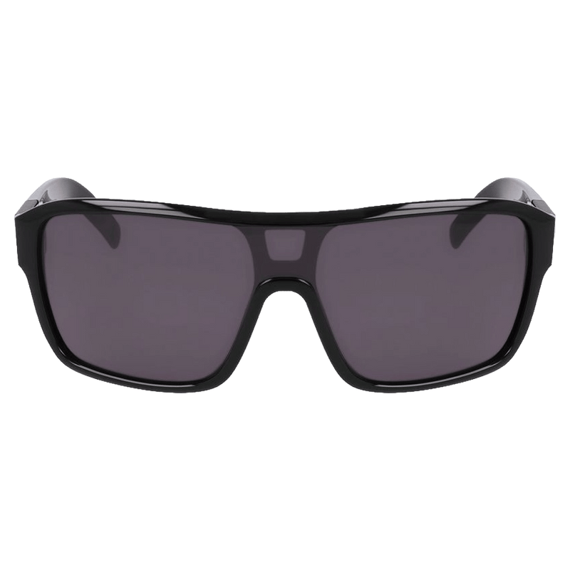 Front view of the Dragon Remix Sunglasses in Black Multi, LL Smoke Polar lens, unisex model