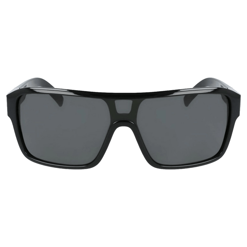 Front view of the Dragon Remix Sunglasses in Black, LL Smoke lens, unisex model