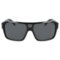 Front view of the Dragon Remix Sunglasses in Black, LL Smoke lens, unisex model