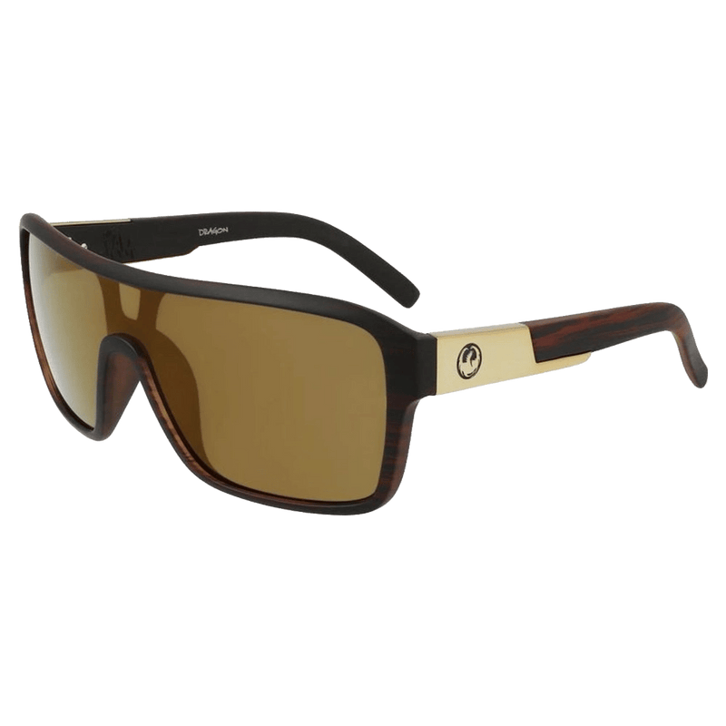 Main view of the Dragon Remix Sunglasses in Matte Woodgrain, LL Copper Ion lens, unisex model