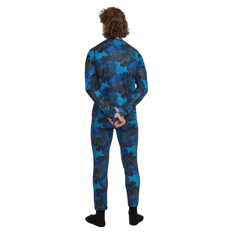 Back view of the Elude Boys 7-8 Thermal Top in GEO CAMO colourway, kids model