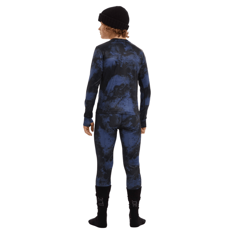 Back view of the Elude Boys 7-8 Thermal Top in VINTAGE INK colourway, kids model
