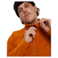 Zip view of the Elude Mifrofleece Quarter Zip Jamper in Pumpkin Spice colourway, men model