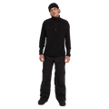 Front view of the Elude Mifrofleece Quarter Zip Jamper in True Black colourway, men model