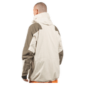 Back view of the Endeavor 2L Ranger Jacket in Algae and Fiber colourway, unisex model