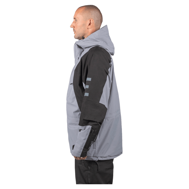 Side view of the Endeavor 2L Ranger Jacket in Graphite colourway, unisex model