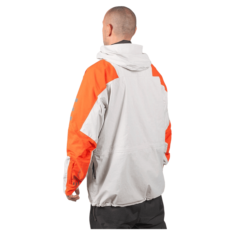 Alternative view of the Endeavor 2L Ranger Jacket in Sand and Flame colourway, unisex model
