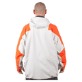 Back view of the Endeavor 2L Ranger Jacket in Sand and Flame colourway, unisex model