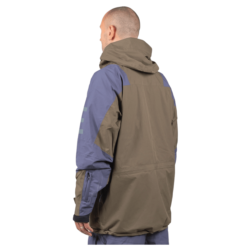 Back view of the Endeavor 2L Ranger Jacket in Tincture and Algae colourway, unisex model