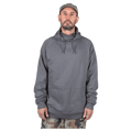 Front view of the Endeavor Ops Organic Hoodie in Charcoal colourway, unisex model