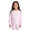 Front view of the Eve Girl Aspen Crew in Pale Pink colourway, girls's model