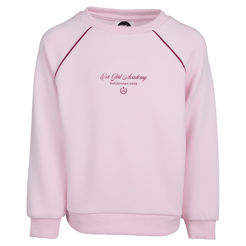 Main view of the Eve Girl Aspen Crew in Pale Pink colourway, girls's model