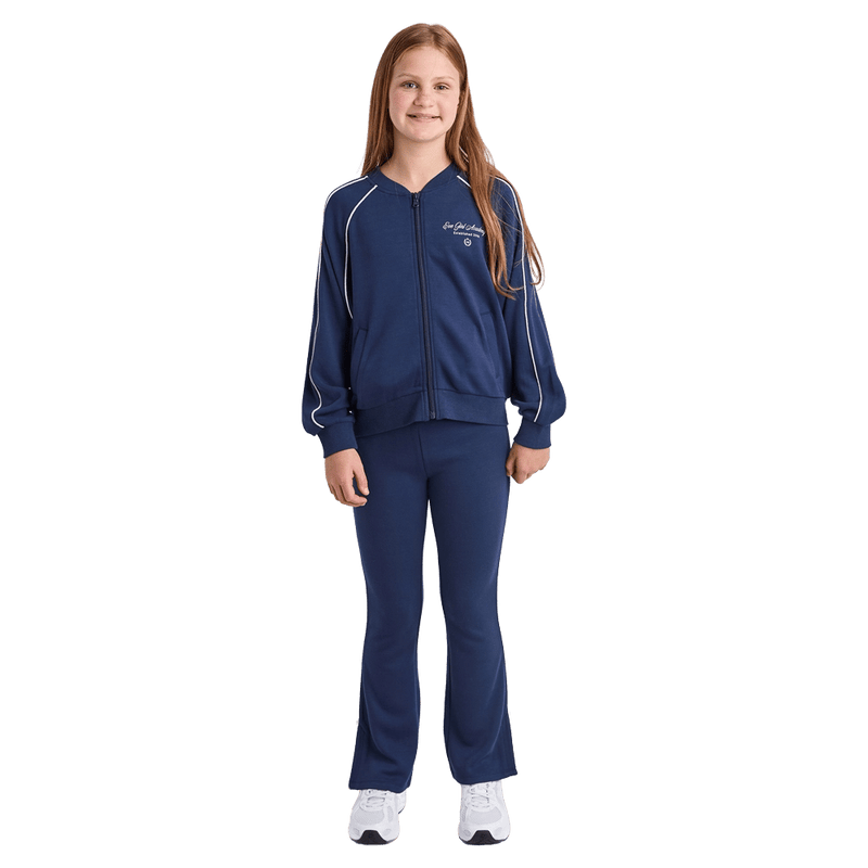 Full-body view of the Eve Girl Aspen Flare in Navy colourway, girls's model
