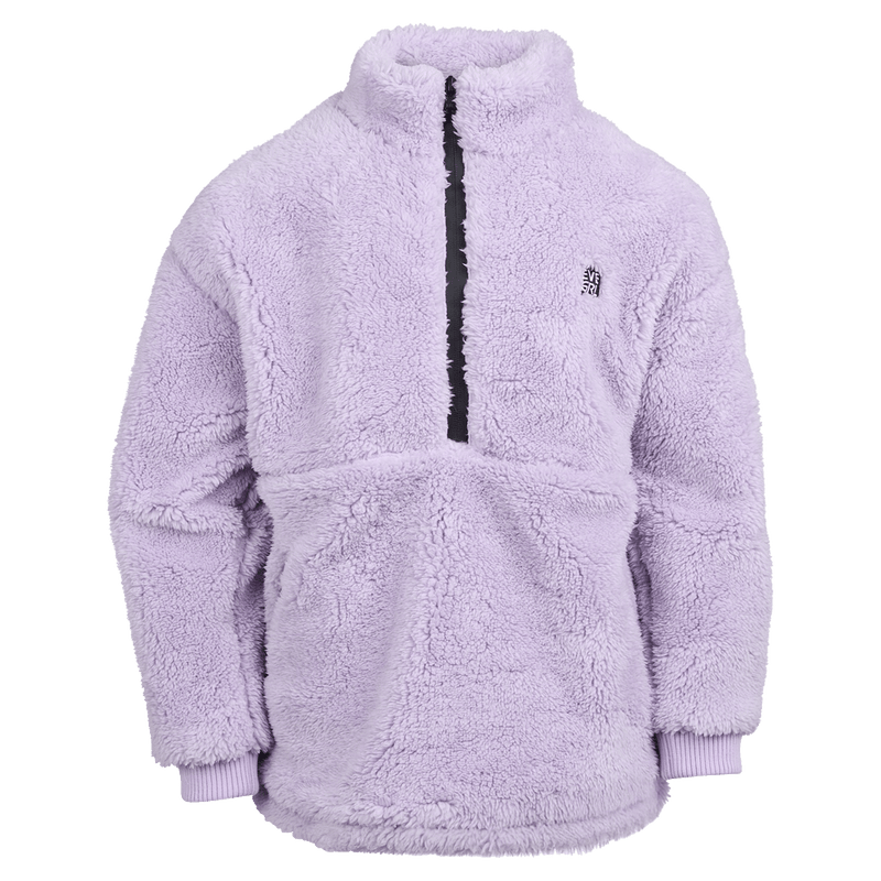 Main view of the Eve Girl Cozy Quarter Zip in Lilac colourway, girls's model