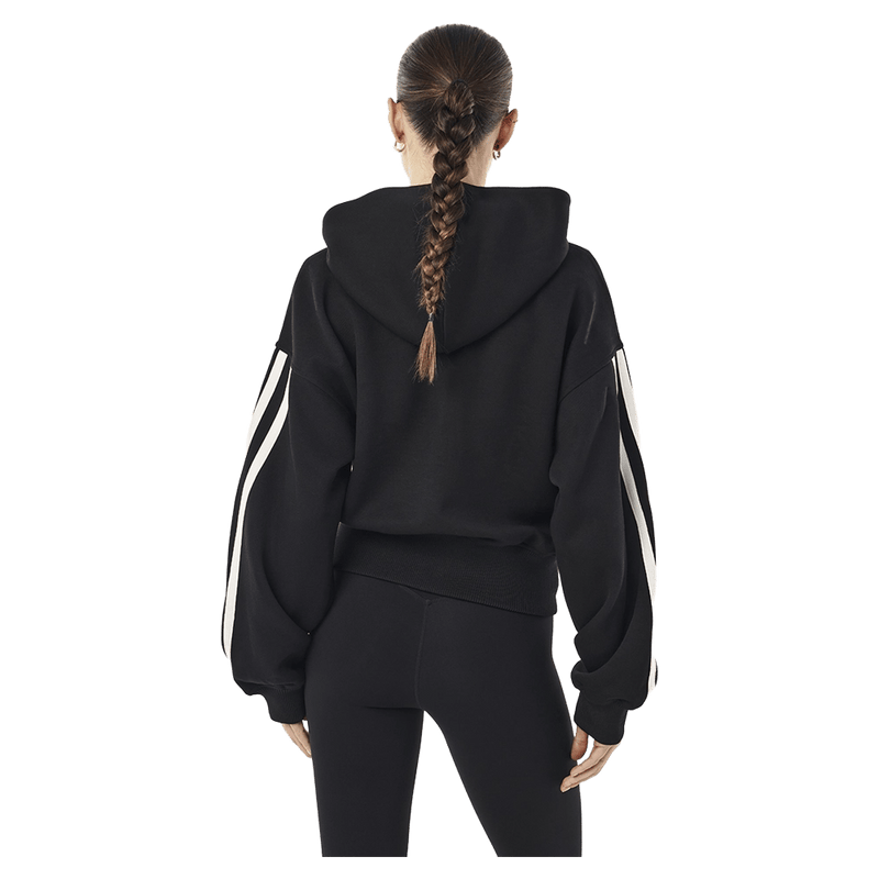 Back view of P.E Nation Flip Side Zip Thru Hoodie in colour Black