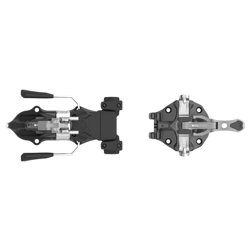 Titanium top view of ATK Freeraider 15 Evo Ski Touring Bindings