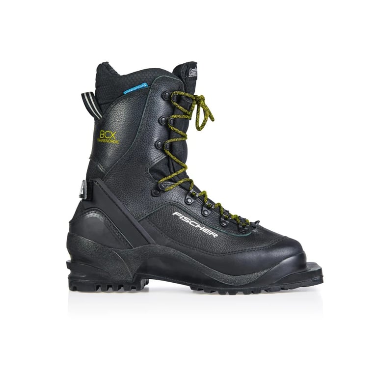 Side view of the Fischer BCX Transnordic 75 XC Boots in black colourway, unisex's model