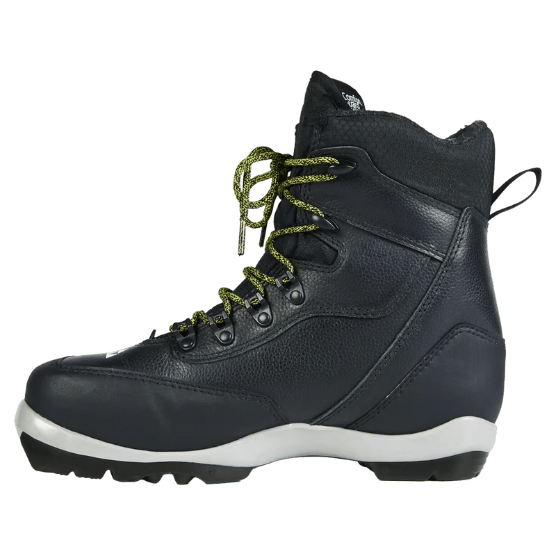 Side view of the Fischer BCX Grand Tour XC Boots in Black colourway, unisex's model