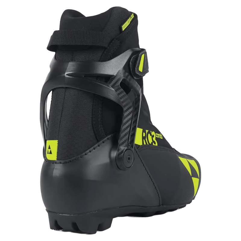 Back view of the Fischer RC3 Combi Ski Boots in Black colourway, unisex's model