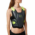 Fox Raceframe Impact Guard bike chest protector in grey and black with neon yellow straps and vented panels.