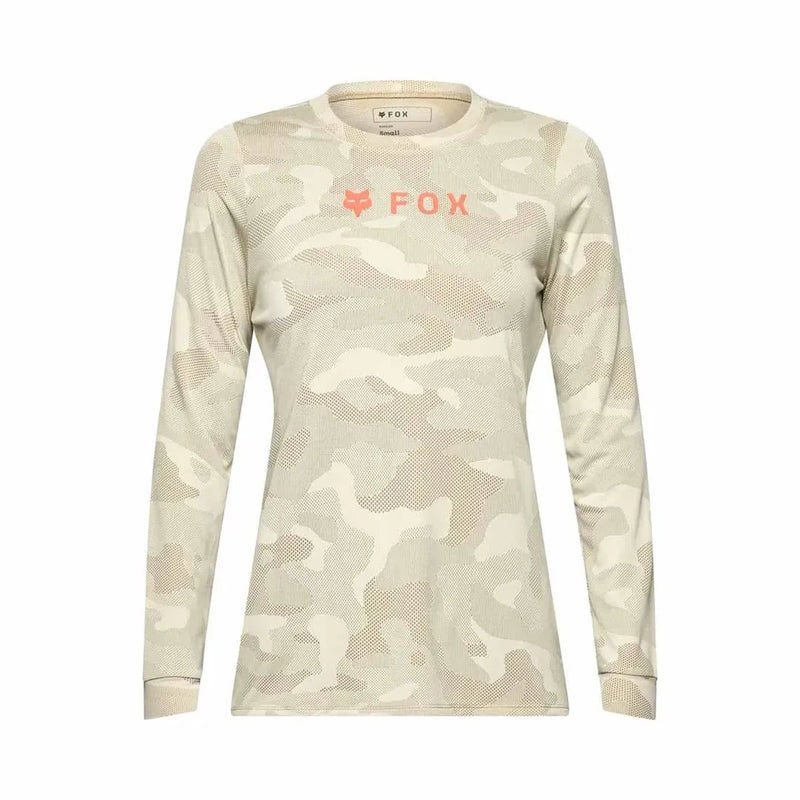 Main view of the Fox Ranger Tru Dr LS Jersey in Cream colourway, women's model