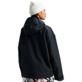 Back view of a black Burton Futuretrust 3L Snowboard Jacket with a hood and adjustable cuffs.