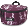 Maroon Dakine Goggle Stash travel bag with white floral print, top handle, and front logo patch.