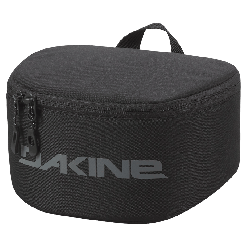 Dakine Goggle Stash black travel case with grey logo, dual zippers, and top carry handle.
