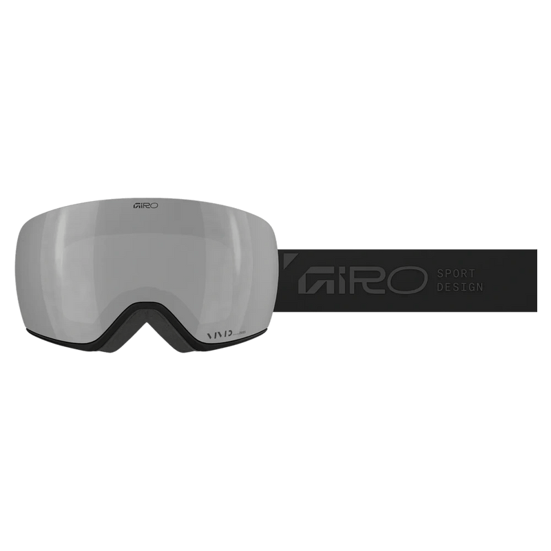 Strap view of the Giro Article II Goggles in Stacked Black, Onyx lens, unisex model