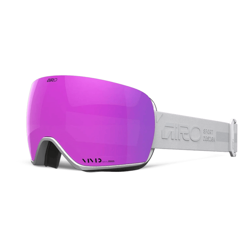 Main view of the Giro Article II Goggles in White, Pink lens, unisex model