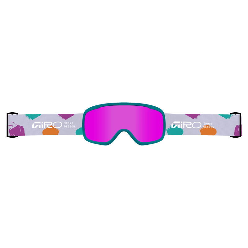 Strap view of the Giro Buster Goggles in Painted Teal, Amber Pink lens, kids model