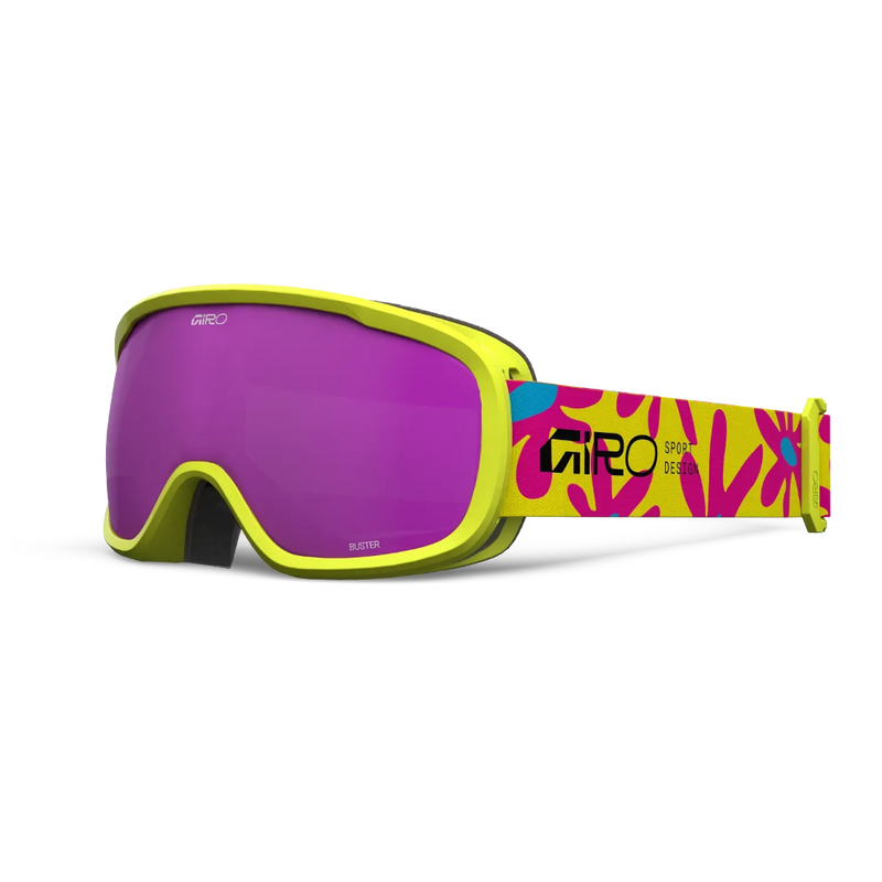 Main view of the Giro Buster goggles in Yellow Flowers colourway with Amber Pink lens