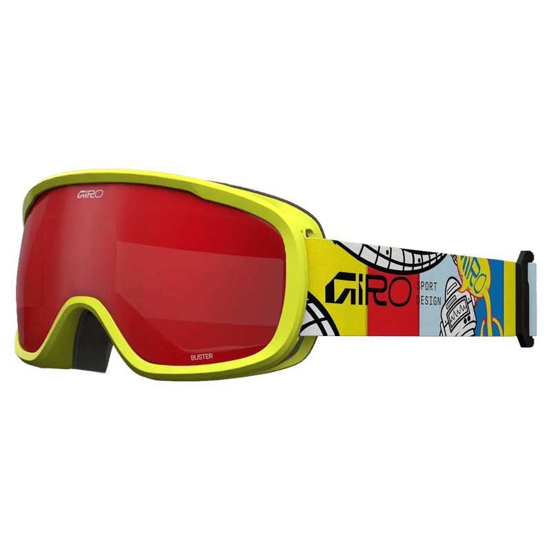 Main view of the Giro Buster Goggles in Yellow Robot, Amber Scarlett lens, kids model