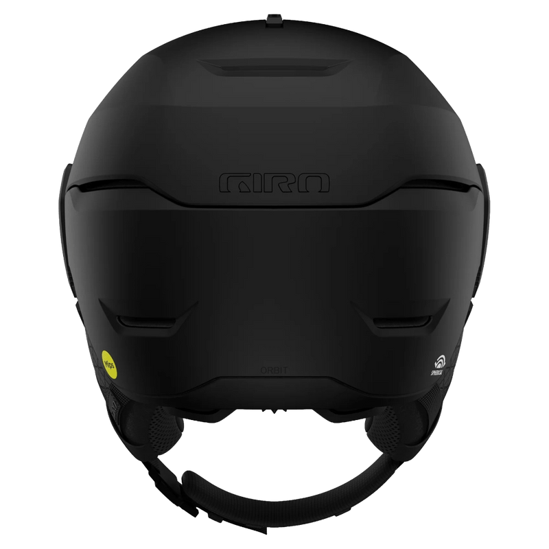 Back view of the Giro Orbit Spherical MIPS Visor Helmet in Matte Black colourway, unisex's model