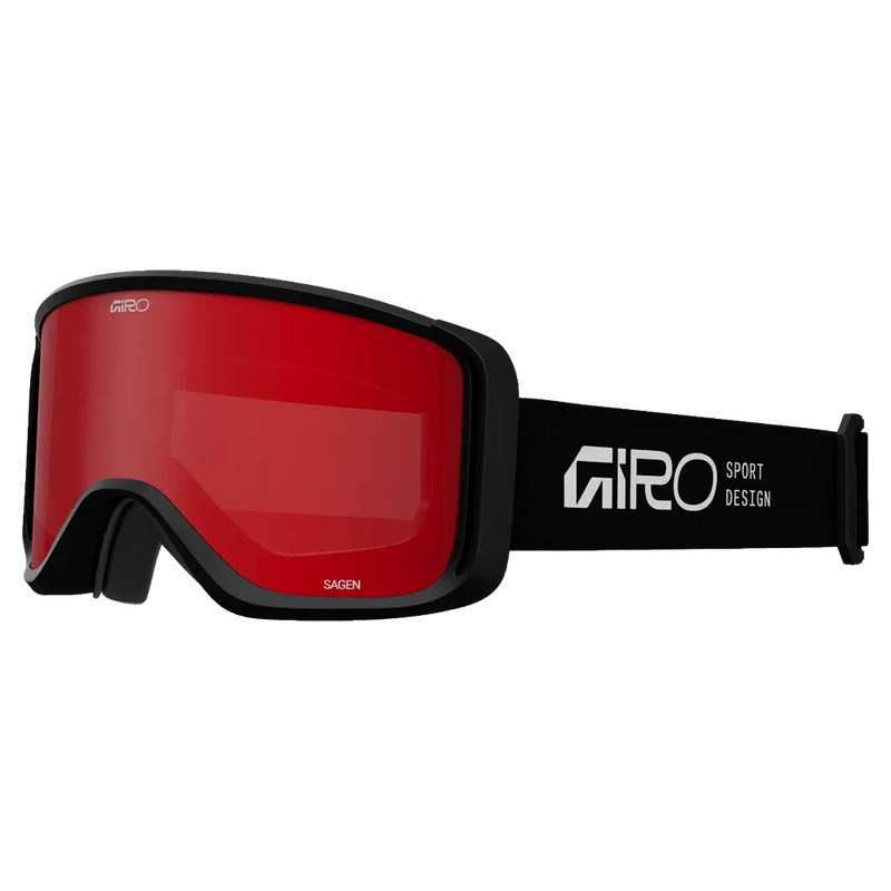 Main view of the Giro Sagen Goggles in Stacked Black, Amber Scarlett and Yellow lens, unisex model