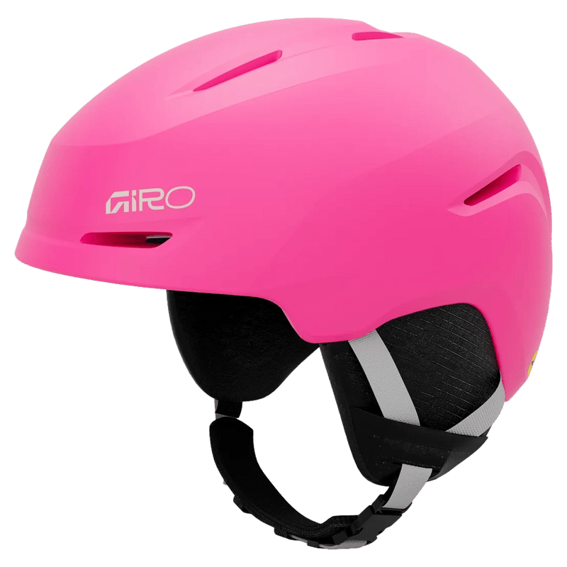 Main view of the Giro Spur Jr MIPS Helmet in Bright Pink colourway, KIDS's model