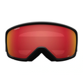 Front view of the Giro Stomp goggle in Black Rokki Ralli colourway with Amber Scarlett lens