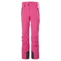Helly Hansen women's bright pink Legendary insulated ski pants with zippered pockets and reinforced inner cuffs.