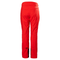Back view of red Helly Hansen Legendary Insulated Ski Pants for women with a black HH logo on the lower leg.