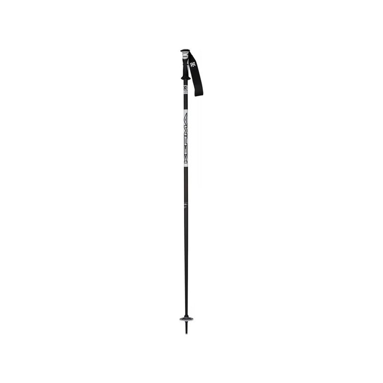 Kerma Vector 4 Ski Pole with black shaft, basket and handle and a white band with Kerma in black