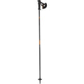 Salomon Icon Ergo S3 Ski Pole in black with ergonomic grip in black with wrap around black wrist strap and black baskets.